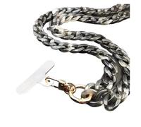 Cordón antirrobo for teléfono móvil de 120 cm con diseño biselado, correa for el cuello, cadena acrílica portátil y colorida for celular, ideal for actividades al aire libre.(Gray)