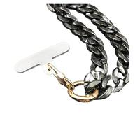 Cordón antirrobo for teléfono móvil de 120 cm con diseño biselado, correa for el cuello, cadena acrílica portátil y colorida for celular, ideal for actividades al aire libre.(Black)