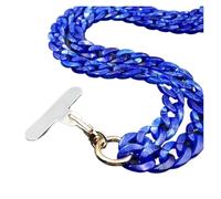 Cordón antirrobo for teléfono móvil de 120 cm con diseño biselado, correa for el cuello, cadena acrílica portátil y colorida for celular, ideal for actividades al aire libre.(Blue)