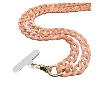 Cordón antirrobo for teléfono móvil de 120 cm con diseño biselado, correa for el cuello, cadena acrílica portátil y colorida for celular, ideal for actividades al aire libre.(Pink)