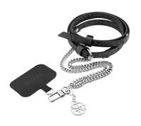 Cordón bandolera smartphone de 150 cm de longitud clip Guess plateado y negro
