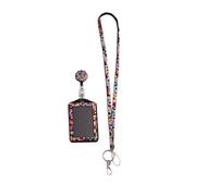 Cordon brillant porte-carte avec enrouleur - à mettre au cou multicolore