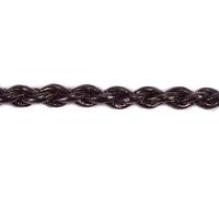 Cordón Cuero Natural Trenzado 4 Hilos Negro 4mm. 2m.