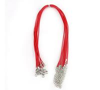 Cordon Cuero para Colgante, 10 Piezas Cuerda Collar, Cordón de Collar Encerado Rojo, Cuerda de Cera de Collar con Cierre, para Hacer Joyas de Bricolaje, Pulseras, Colgantes, Cuentas, Accesorios