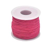 Cordón de algodón encerado de 1 mm y 24-70 m para manualidades con abalorios, pulseras, collares, hilo trenzado y fornituras para joyería HK042-Cordón de cera rosa-1 mm x 24,0 m (longitud)