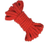 Cordón de algodón Trenzado 4/5/10M Costura roja 3 acciones Cordones de algodón Trenzado 5-20mm Bolsa cinturón macramé cordón Mochila Cuerda Trenzada DIY(Red-5mm,4Meters)