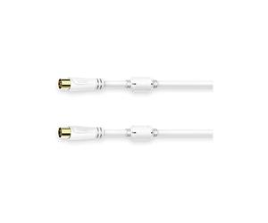 Cordon de antena - HAMA - 5,0 m - Dorado - 100 dB - Coaxial macho/hembra