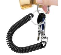 Cordón De Carrete Con Clip Llavero De Muelle Retráctil - Llavero Elástico Duradera Para Llaves, Insignias De Identificación, Herramientas, Correa Elástica Antipérdida, Accesorio Po, Negro , Se
