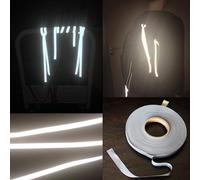 Cordón de cinta reflectante de 20 m, cinta elástica Vibury de 1 cm Tejido reflectante de alta reflectancia Tejido reflectante para atar a los bolsillos de cremallera pantalones ropa de bicicleta - Seg