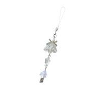 Cordón de cuentas de resina para teléfono con lazo, diseño de flores de Aeolian Bells, hecho a mano, colgante para bolsas y cámaras, C, como se muestra