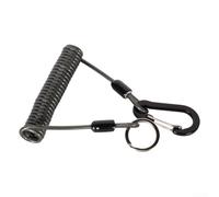 Cordón de cuerda antipérdida de pesca 1 22 m con abrazadera de resorte en espiral, hecho de alambre de acero para una resistencia óptima a la tensión y conexión segura con artes de pesca (2 metros)