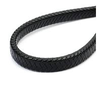 Cordón de cuero auténtico trenzado de 10 mm y 12 mm de ancho para pulseras, hilo plano para hacer joyas