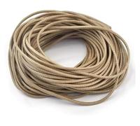Cordón de cuero, Cordón encerado de cuero poliéster for fabricación joyas, 1-3 mm x 5 m, multicolor(Khaki,2.0mm x 5M)