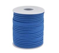 Cordón de cuero de gamuza sintética, 4 rollos, 49 yardas, 2,6 mm, cordón de gamuza sintética, cordón de cuero, hilo de encaje, cordón de terciopelo(Royal Blue)