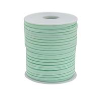 Cordón de cuero de gamuza sintética, 4 rollos, 49 yardas, 2,6 mm, cordón de gamuza sintética, cordón de cuero, hilo de encaje, cordón de terciopelo(Mint Green)