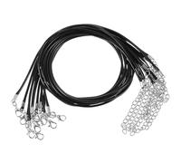 Cordón de cuero para collar, 10 unidades, cuerda encerada para colgantes, cierre de pinza de langosta para joyería, collares, pulseras, cuentas y abalorios (2 mm, 50 cm)