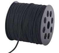 Cordón de Gamuza, 2,6 mm, 100 Yardas, Cuerda de Piel sintética para Joyas, Pulseras, Collares, Hacer Cuentas, Manualidades (Negro)