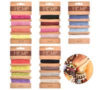 Cordón de Hilo de 20 Colores Cordón de Lino Multicolor, 1mm Cordón de Cáñamo Encerado, Cuerda de Lino Natural, Cuerda de Lino de Colores, para Collares, Pulseras, Tobilleras, Pendientes, DIY