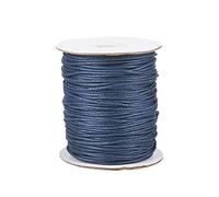 Cordón de hilo de algodón encerado de 1,5 mm, 100 yardas/rollo para bricolaje, joyería, collares, pulseras, manualidades, macramé, color azul prusiano