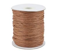 Cordón de hilo de algodón encerado de 1,5 mm, 100 yardas/rollo para bricolaje, joyería, collares, pulseras, manualidades, macramé, color marrón