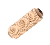 Cordón de hilo encerado 150D de 50 metros para coser a mano de cuero, costura artesanal, 1 mm de diámetro (beige)