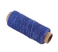 Cordón de hilo encerado 150D de 50 metros, cordón de coser de cuero para costura a mano, manualidades, 1 mm de diámetro (azul real)
