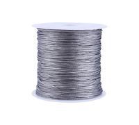 Cordón de inicio - 100M X 0.8mm Nylon Cable de nudo chino Rattail Macrame Cuerda de alambre gris