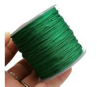 Cordón de macramé Cordón de Cera de poliéster for joyería y Costura de Cuero, Multicolor, 0,8 mm, Rollo de 100 Metros(Green)