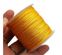 Cordón de macramé Cordón de Cera de poliéster for joyería y Costura de Cuero, Multicolor, 0,8 mm, Rollo de 100 Metros(Yellow)