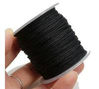 Cordón de macramé Cordón de Cera de poliéster for joyería y Costura de Cuero, Multicolor, 0,8 mm, Rollo de 100 Metros(Black)