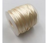 Cordón de macramé Cuerda de macramé con Nudo Chino de 2 mm, Hilo Satinado, Multicolor, 10-225 Metros(520 Ivory,20meters x papercard)