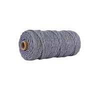 Cordón de macramé de algodón, Cuerda de algodón trenzada 3 mm x 100 m Cordón tapiz tejido a mano multicolor DIY(Grey)