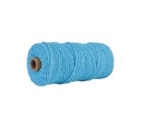 Cordón de macramé de algodón, Cuerda de algodón trenzada 3 mm x 100 m Cordón tapiz tejido a mano multicolor DIY(Blue)