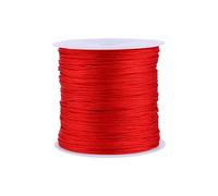 Cordón De Nailon Satinado, 100 M X 0,8 Mm Cordón De Nudo Chino Cuerda De Rata Macrame Hilo Para Bricolaje Cuerda De Mano Trenzada Rebordear Joyas Hacer Rojo