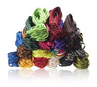 Cordón de nailon satinado de 2 mm para hacer joyas, 16 colores, 175 yardas en total, cordón de nudo chino, cuerda trenzada de nailon para pulseras, collares y kumihimo