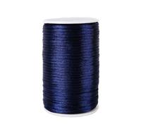 Cordón de nailon satinado de 3 mm para pulseras de macramé, nudos chinos, collares, fabricación de joyas, 54 yardas (azul marino)