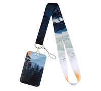 Cordón de naturaleza con soporte de identificación, cordón estético para tarjetas de identificación, impermeable, para cruceros, tarjetas de llaves