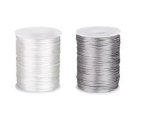 Cordon de Nylon 110 Yardas 1.5mm Nudo Chino Macrame Cordon Pulsera Trenzado DIY Tassels Beading for Shamballa Rope, Blanco/Gris