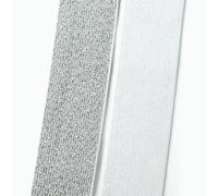 Cordón de Nylon plano elástico, Banda elástica de nailon - Multicolor - 25-50 mm de ancho - 1-3 metros de largo(WhiteSilver 25mm,2Meters)