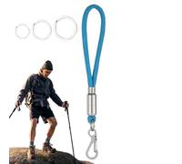 Cordón de paracord para llaves, llavero de paracord pesado - Correa de silbatos de pesado - Cuerda de paracaídas con 3 anillos clave, gancho para hombres mujeres al aire libre, azul cielo, Se référer