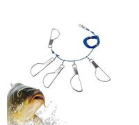 Cordón de pesca con clip de liberación rápida de alta resistencia de acero | Tirantes de trucha y salmón con eslabón de anillo de cuerda para río, barco, muelle, orilla, terraplén, estanque, muelle,