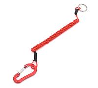 Cordón de pesca Cuerda de seguridad Cuerdas enrolladas de resorte de seguridad retráctil para cañas de pescar y redes de pesca con mosca(rojo)