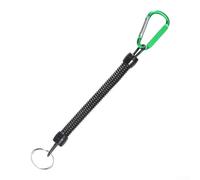 Cordón de pesca en espiral, paquete de correa retráctil para caña telescópica, cuerda de seguridad que evita pérdidas, mecanismo de resorte, equipo esencial para pescadores (verde)