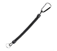 Cordón de pesca en espiral, paquete de correa retráctil para caña telescópica, cuerda de seguridad que evita pérdidas, mecanismo de resorte, equipo esencial para pescadores (blanco)