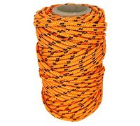 Cordón de Poliéster 3mm * 25m. Fabricado en España. para Manualidades, Aire Libre, Exteriores, Jardín y Bricolaje. Naranja con Negro