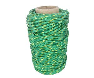 Cordón de Poliéster 3mm * 25m. Fabricado en España. para Manualidades, Aire Libre, Exteriores, Jardín y Bricolaje. Verde con Amarillo