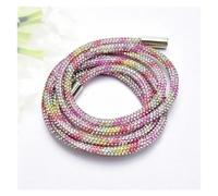 Cordón de repuesto, Cordón de repuesto con diamantes de imitación (120 cm, 6 mm), multicolor(Pink-yellow)