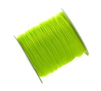 Cordón de seda de nailon satinado de 1,5 mm, color verde neón, 1,5 mm, cordón de hilo de macramé para hacer collares, pulseras, joyas trenzadas