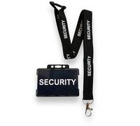 Cordón de seguridad con tarjeta de seguridad impresa, soporte doble negro para tarjetas de identificación