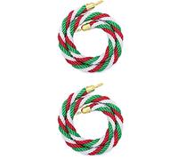 Cordón de seguridad, Poste de control multitudes for colas espera, barrera seguridad cuerda trenzada 1,5 m (5 pies) colores for cines(Green,2m/6.5ft)